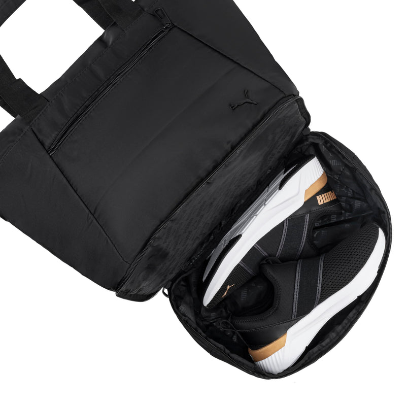 PUMA Women's Lilth Tote, Stylish Carryall with Removable Strap, Pockets & Bottom Compartment, Black, OS