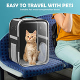 Mrichltm Clear Cat Backpack Carrier Dog and Cats Backpack Bubble, Space Capsule Cat Bag Carrier, Breathable and Suitable Panorama Pet Backpacks for Biking/Traveling/Camping/Walking (Black)