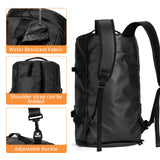 YOUMIAN Duffel Bag with Shoe Compartment Travel Backpack Men and Women Waterproof for Gym Motorcycle Helmet (Black)