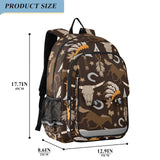 Glaphy Western Boho Tribal Cowboy Vintage School Backpack Lightweight Laptop Backpack Student Travel Daypack with Reflective Stripes