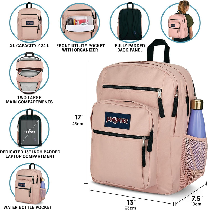 JanSport Laptop Backpack - Computer Bag with 2 Compartments, Ergonomic Shoulder Straps, 15” Laptop Sleeve, Haul Handle - Faded Sage
