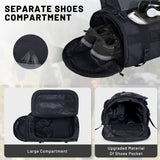 MIER Large Duffel Backpack Sports Gym Bag with Shoe Compartment, Heavy Duty and Water Resistant, Black, 45L