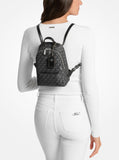 Michael Kors Sable Extra Small Covertible Messenger Backpack, Silver-Tone Hardware/Tonal MK Signature Nylon/Black