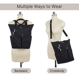 Baggallini All Set 3 in 1 Tote Backpack - 15"x10.5" Lightweight Travel Bag w/RFID Phone Wristlet