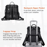 ALTOSY Genuine Leather Backpack Purse for Women Convertible Shoulder Bag Crossbody Bag Elegant Casual Daypacks (S77 Black)