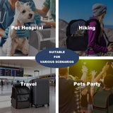 Pesen Cat Backpack Carrier, Breathable & Foldable Pet Carriers for Cats, Small Dogs and Rabbits Under 15 lbs, Airline Approved Dog & Cat Carrier Backpack for Hiking, Travel, Camping, Light Gray