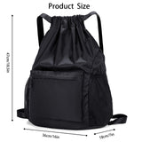Dntorx Drawstring Backpack, Gym Bag with Water Bottle Pocket, Drawstring Sackpack, Waterproof String Backpack for Soccer, Basketball, Swim for Women Men