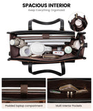 LOVEVOOK Laptop Bag for Women, 15.6'' Laptop Tote Purse 2-in-1 Professional Work Bag Business Briefcase with Clutch Purse, Waterproof Leather Computer Handbag for Teacher Office Travel