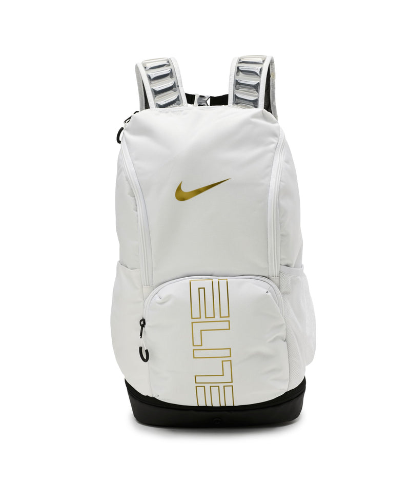 Nike, Unisex, Varsity Elite Backpack (32L), White/Black/Metallic Gold, One Size