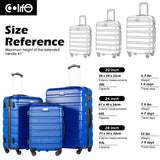 Coolife 3-Piece Lightweight Hardside Spinner Luggage Set with TSA Lock