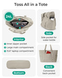 BAGSMART Tote Bag for Women, Tote Bag with Zipper Work Tote with Compartments Nurse Shoulder Hanbag for Travel, Gym