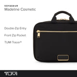 TUMI - Voyageur Madeline Cosmetic Bag - Women's Travel Makeup Toiletry Case, Lightweight with Zip Pockets and Metal Hanger - Medium, Black with Gold Hardware