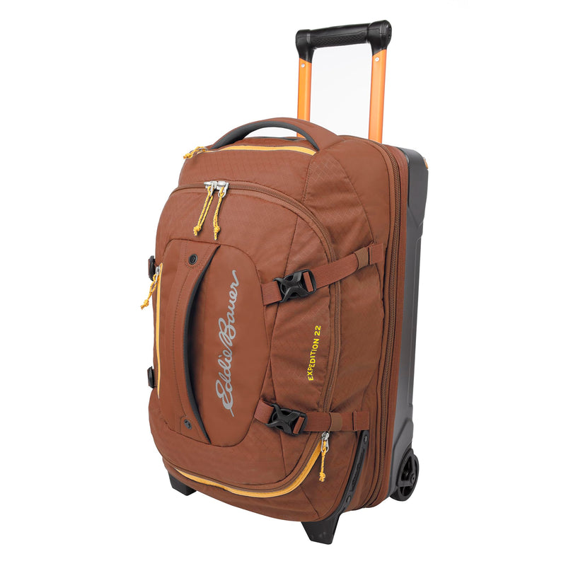 Eddie Bauer Expedition Rolling Duffel Bag with Wheels | Travel | Carry-On | Luggage | Rugged | Durable - Rust, 22"