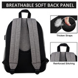 SUPACOOL Casual Laptop Backpack for Men and Women, Backpack for College, USB Charging Port, Lightweight Pack Back(Light grey)