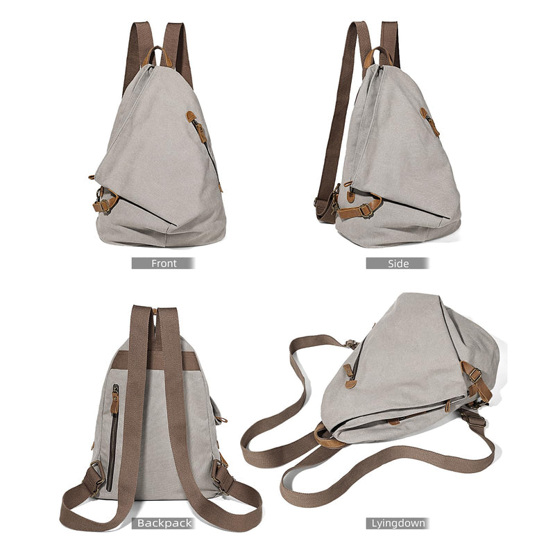 KL928 Canvas Vintage Backpack – Large Casual Daypack Outdoor Travel Rucksack Hiking Backpacks for Men Women