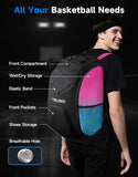FEILOONG Basketball Backpack Bag with Ball Holder Shoes Compartment, Large Basketball Accessories Sports Gym Bag Fits Football Volleyball