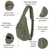 Securtex® Anti-Theft Daytripper Sling - 7x12" Travel Safe Crossbody Bag w/Locking Zippers, Slash-Resistance