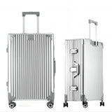 HotWay 28 Inch All Aluminum Checked In Luggage, Hard Shell Suitcase with Spinner Wheels and TSA Lock, Large Suitcase for Business Travel