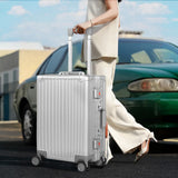 UrbanExplorer All Aluminum Carry On Luggage 22x14x9 Airline Approved Heavy Duty Hard Shell Suitcases Zipperless Suitcase with TSA Lock, Sliver, 20 Inch