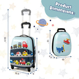 Goplus 2PC Kids Luggage, 12" & 16" Kids Carry On Luggage Set with 4 Spinner Wheels, Lightweight Rolling Spinner Suitcase for Children Toddlers Boys and Girls Travel (Car)