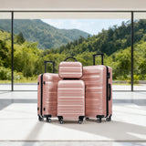 Merax Luggage Set 4 Piece, Hardshell ABS Suitcases with 8 Silent Spinner Wheels, Durable and Lightweight Travel Luggage for Family Trips