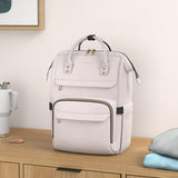 LOVEVOOK Laptop Backpack for Women,15.6 Inch Professional Womens Travel Backpack Purse Computer Laptop Bag Nurse Teacher Backpack,Waterproof College Work Bag Carry on Back Pack with USB Port,Off-white