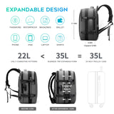 BANGE Backpack with Anti-Theft Vacuum Compression Travel Backpack,Expandable Backpacks with Pump for Airplanes