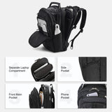LEVEL8 Carry On Luggage with Compartment, 20 Inch Softside Expandable Travel Rolling Suitcase with 15.6" Laptop Backpack