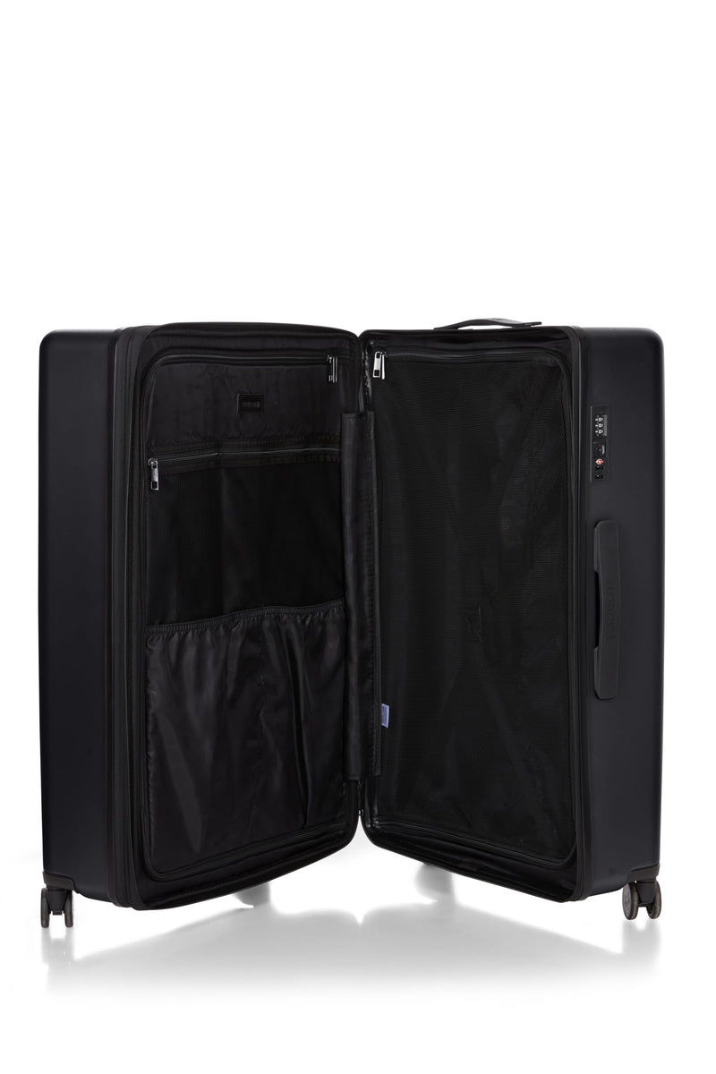 ROBERTO CAVALLI LOGO Luxury 3 Piece Luggage Set, Expandable Hard Shell Suitcases with 8 Spinner Wheels, Combination Lock Large Suitcase Set for Men and Women -Navy Blue