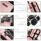 TRAVELARIM 20 Inch Carry On Luggage 22x14x9 Airline Approved, Carry On Suitcase with Wheels, Hard-shell Carry-on Luggage, Durable Luggage Carry-On, Pink Small Suitcase with Cosmetic Case