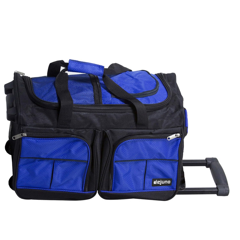 Dejuno 20-inch Carry-on Rolling Duffle Bag - Blue