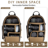TAAOKA Camera Sling Bag, DSLR/SLR/Mirrorless Camera Backpack Case Shockproof Photography Backpack with Tripod Holder & Removable Modular Inserts Compatible with Canon/Nikon/Sony/Fuji