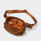 Pander Fanny pack Everywhere Fleece Belt Bag for Women and Men with Adjustable strap Belt, 1L. (Saddle Brown)