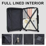 Merax 28 Inch Checked-Large Luggage with Wheels Aluminum Alloy Corner Hard Shell Suitcase TSA Luggage Suitcases for Travel Woman Men(Green)