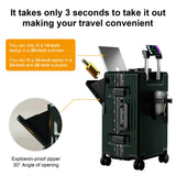 AIWEINY Zipperless Luggage, Polycarbonate Aluminum Hard Shell, Expandable Carry-On Suitcase with Spinner Wheels, Hard Shell Suitcase, 20 Inch Cabin