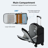 HanTrip 16 Inch Underseat Carry On Luggage with Wheels Softside Small Suitcases Personal Item Bag with Pocket Travel Luggage for Men Women Business Overnight Bag(Black)
