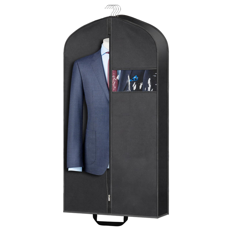 KintKita 43" Garment Bags for Hanging Clothes & Travel, 4" Gusseted Suit Bag for Closet Storage, Hanging Bags for Clothes Travel with 2 Handles for Tuxedos, Coats,Shirts & Dresses
