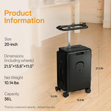 DTA Nova 20-inch Carry On Luggage for Kids with Seat, Mom's Must-Have Suitcase Stroller, Adjustable Handle, Hard Shell PC Suitcase for Family