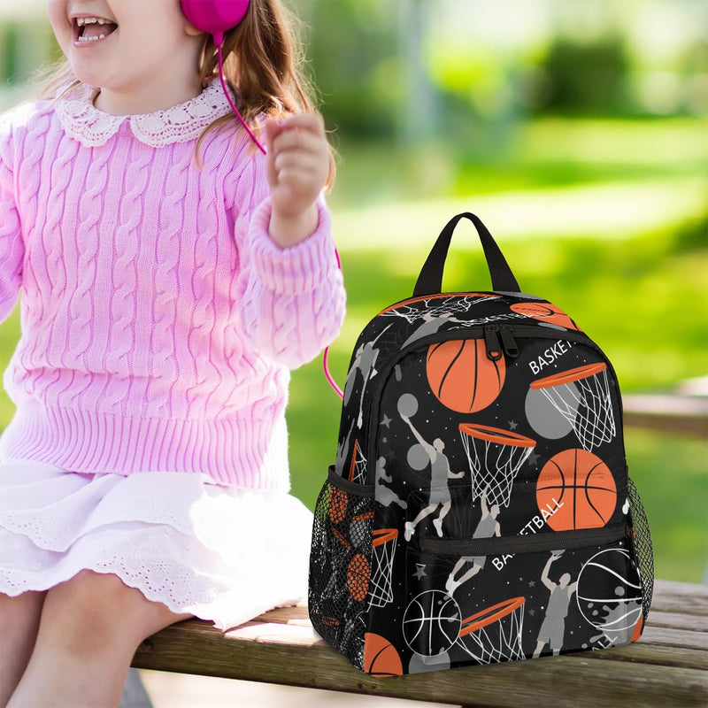 OSAM SPACE Basketball Player Backpack for Boy Cool Dunk Small Backpack 12 Inche for Kids,Toddler Back pack with Chest Strap
