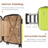 Aklsvion Luggage Set 3 Piece Luggage Set ABS hardshell Spinner Wheels Luggage Carry on Suitcase with Weekender bag & Toiletry bag（Lime）