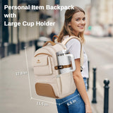 MATEIN 18x14x8 inches Travel Backpack with Shoe Compartment, Waterproof Personal Item Bag with Rain Cover, 15.6 inch Womens Gym Backpack with Large Cup Holder, Small TSA Approved Travel Bag for Women