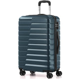 Coolife Medium Checked Luggage with Spinner Wheels, Hardside Suitcase TSA Lock Lightweight Travel Luggage 24-inch,Teal Blue