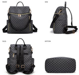 Makes Backpack Purse for Women PU Leather Travel Satchel Handbag Convertible Design Bag with Purse 2 Piece