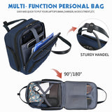 KROSER Carry On Underseat Multi-functional, 16-inch Underseater Lightweight Overnight Suitcase for Women, Navy