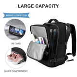 coowoz Travel Backpack For Women Men,Carry On Backpack,Hiking Backpack Waterproof Outdoor Sports Rucksack Casual Daypack Travel Essentials(Black) 25L