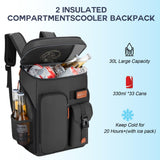 Insulated Cooler Backpack,33 Cans Multifunctional Double Deck Leakproof Cooler Bag with Sternum Strap,Large Capacity Lightweight Travel Camping Beach Backpack Cooler Ice Chest for Men Women