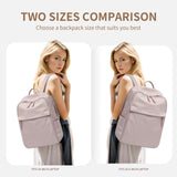 GOLF SUPAGS Womens Laptop Backpack with Separate Laptop Compartment Water Resistant Computer Backpacks Fits 14 Inch Notebook Travel Work College Bags (14-Inch, Pinkish Grey)