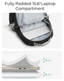 BAGSMART Travel Backpack for Women&Men, Lightweight 15.6" Casual Backpack for College, TSA Carry On Backpack for Airplanes, Black