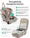 BAGSMART Small Underseat Carry on Luggage with Wheels, 16 inch Small Under Seat Luggage, Lightweight Travel Suitcase for Women, Brown