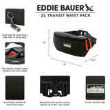 Eddie Bauer 2L Transit Waist Pack with Adjustable Waistband, Dusty Jade